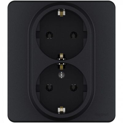 РОЗЕТКА 2-ая с заземлением, Inspiria Legrand (антрацит)