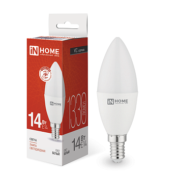 Лампа светодиодная LED-СВЕЧА-VC 14Вт 230В E14 4000K 1330Лм IN HOME