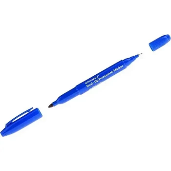 Маркер перманентный двухсторонний синий 0.8/2.2 мм OfficeSpace DPM_1576BU