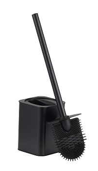 Ёршик для унитаза с силиконовой насадкой черный  CASPIAN, Китай