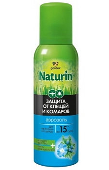 Аэрозоль от комаров и клещей на одежду 100 мл GARDEX Naturin