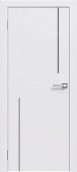 Дверное полотно ПВДГ Щ Эмаль Line-6 200 см ЮНИ Двери белый, черный молдинг