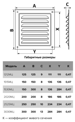 Решетка вентиляционная металлическая с оцинкованным покрытием 250х250 мм ERA