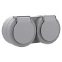 Розетка 2-ая xOne с заземлением серый Ovivo 406-240000-924