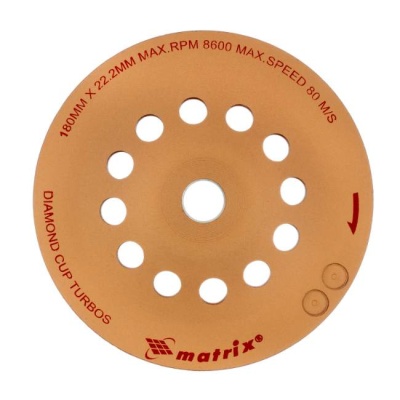 Чашка алмазная зачистная 180 мм turbo Matrix 72999