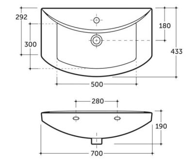 Умывальник мебельный Палермо 70 КЕРАМИН