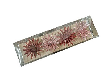 Украшение елочное цветок Rose 8см (4шт), ZY-21036