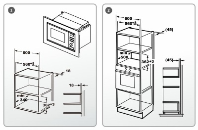 Микроволновая печь встраиваемая EXM-108 black EXITEQ