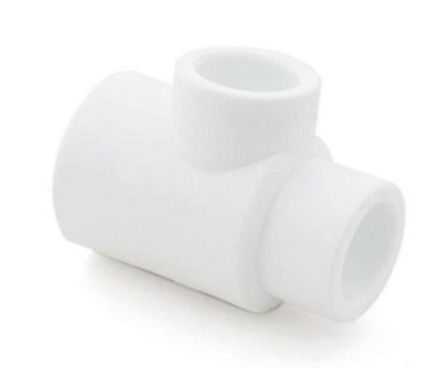 Тройник полипропиленовый редукционный, белый, РосТурПласт (32х32х25 мм)