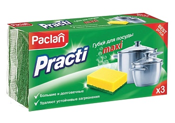 Губки для посуды, 3 шт, PACLAN, 606343