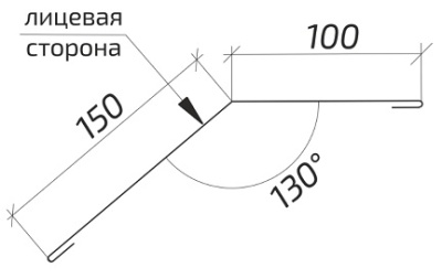 Планка перехода ската наружная 150х100х2000 мм RAL8017 (шоколадно-коричневый) Скайпрофиль