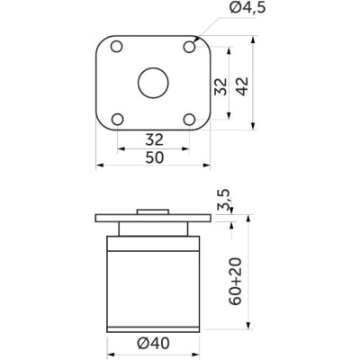 Опора мебельная DAP-77 60 мм хром AKS 22668