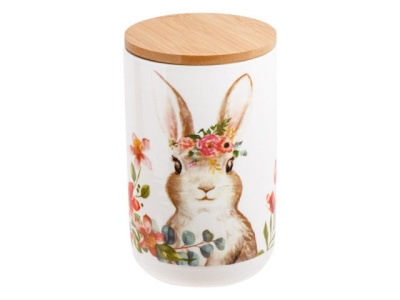 Банка керамическая для сыпучих продуктов 1000 мл, EASTER BUNNY 34-611000 PERFECTO LINEA 