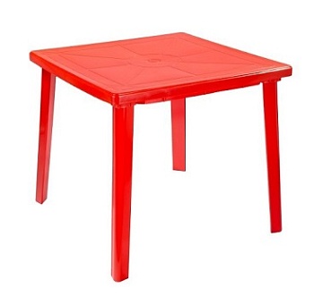 Стол квадратный 80х80х71 см (Красный), 130-0019 Стандарт Пластик