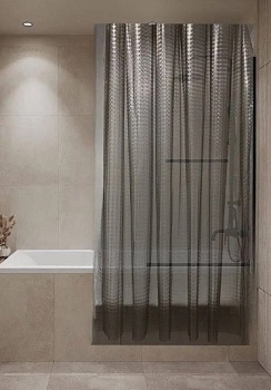 Занавеска для ванны 180х200см PEVA 3D серая