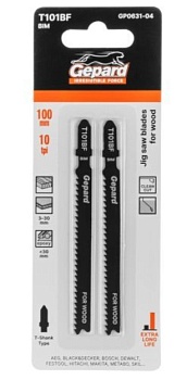 Пилки для лобзика по дереву T101BF (2 шт), GEPARD GP0631-04