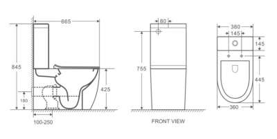 Унитаз-компакт GRADO AZ-2141 напольный Azario (с сиденьем)