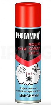 Аэрозоль от комаров и мошек репеллентный, 100 мл, Рефтамид REFTAMID Максимум 