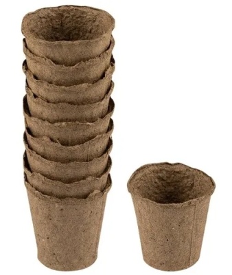 Набор горшков для рассады торфяных 6x6 см 10 шт