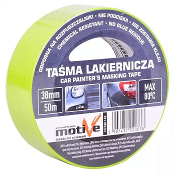 Лента малярная термостойкая 38мм 50м 020142 MOTIVE