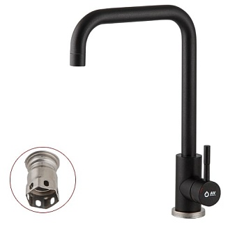 Смеситель для кухни (SUS 304) D35 AVZAR4-B304BK черный AV Engineering