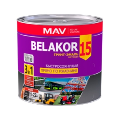 Грунт-эмаль Belakor 15 матовая, прямо по ржавчине 3 в 1 быстросохнущая