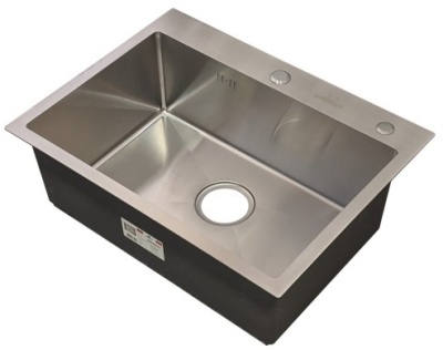 Мойка кухонная WS-36045/GER013 сатин, с сифоном, коландером и дозатором Wisent