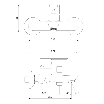 Смеситель для ванны и душа Origin Elegance 841000000 Damixa