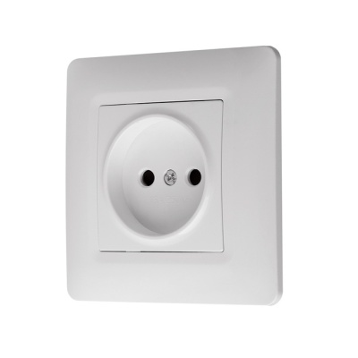Розетка 1-ая Сontact белая без заземления ETP EOSZR-16