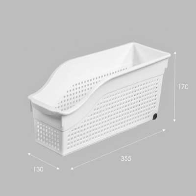 Органайзер хозяйственный на колесах узкий 355х130х170 мм, цвет белый, Виолет 621006