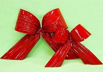 Бант пластиковый красный 35см