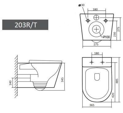 Унитаз подвесной Grado GD-W203R