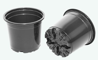 Горшок формованный для рассады круглый, черный 0.5л (10.5х10.5х8.5 см)