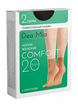 Носки женские 1413 dea mia comfort 20 Nero, размер 23-25, Брестский чулочный комбинат