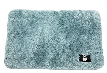 Коврик для ванной ILLU 50x80см бирюза с эмблемой, 2310305
