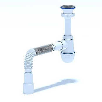 Сифон для умывальника выпуск 1 1/2''х40 c гибкой трубкой АНИ Пласт C0115