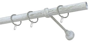 Карниз однорядный, гладкая труба 25 мм L2,4м, белое золото