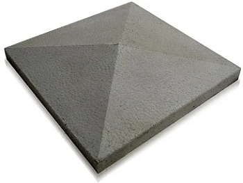 Крышка на забор 4-Х СКАТНАЯ 390x390 мм серая Дианит