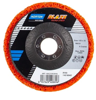 Круг зачистной Blaze Rapid Strip Blaze 125x13x22 мм Norton 66623303916 