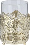 Подсвечник из металла со стеклянной колбой, 8х12 см, золото, Koopman AAE330640