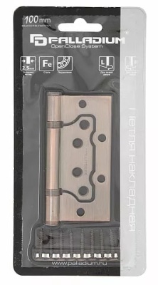 Петля 100 мм накладная античная медь 2BB-100 AC PALLADIUM