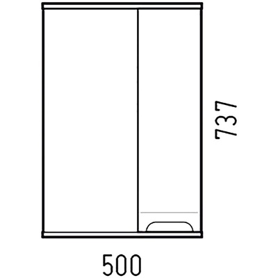 Шкаф навесной зеркальный Лея 50 (белый) КАКСА-А