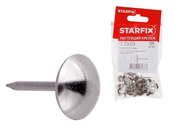 Гвозди декоративные Сфера 11 мм 1.3х16 мм никель (50 шт) STARFIX