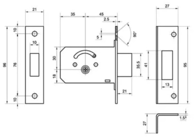 Замок врезной 0156F никель PALLADIUM