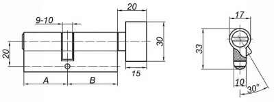 Цилиндровый механизм ZN 60 C BK AB Palladium
