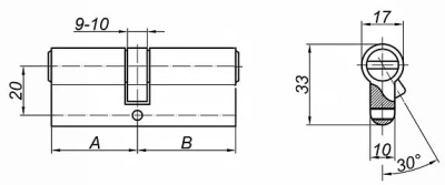 Цилиндровый механизм ZN 80 C ET AB Palladium
