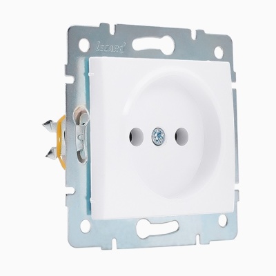 РОЗЕТКА 1-ая белая, без заземления керамика, Karina Lizard