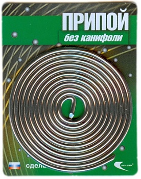 Припой ПОС 61 спираль, 2 мм, с канифолью (длина 1м) Векта