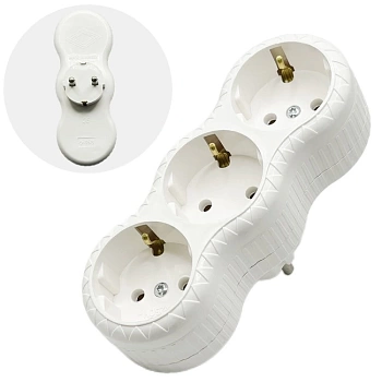 Разветвитель 3 гнезда с заземлением FAR F63