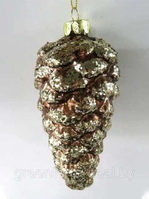 Украшение ёлочное Шишка стеклянное 12.5см GreenTerra 5685-5